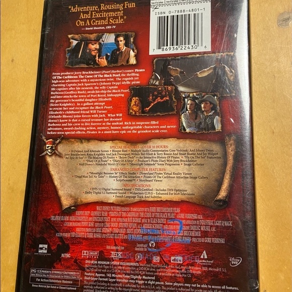 Pirates of the Caribbean The Curse of the Black Pearl DVD NWT - Picture 2 of 3